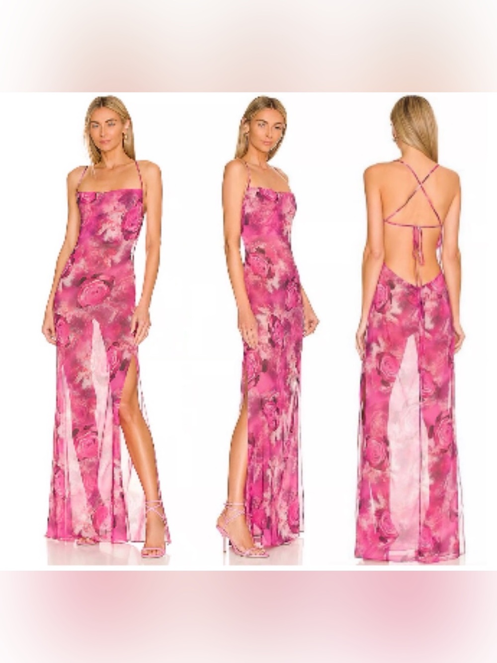 Kim Shui Chiffon Silk Rose Gown Size Medium – NWOT